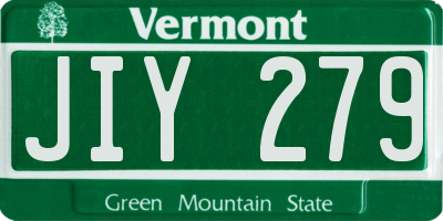 VT license plate JIY279