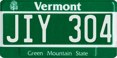 VT license plate JIY304