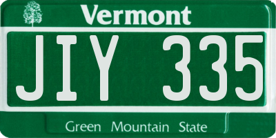 VT license plate JIY335