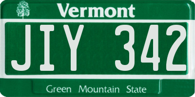 VT license plate JIY342