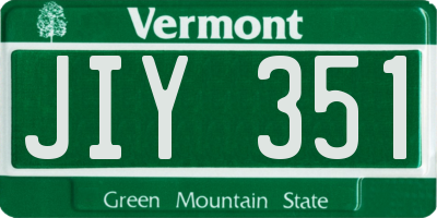 VT license plate JIY351