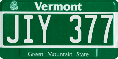 VT license plate JIY377