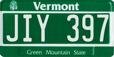 VT license plate JIY397