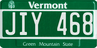 VT license plate JIY468