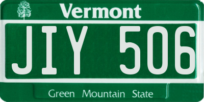 VT license plate JIY506