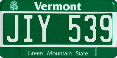 VT license plate JIY539