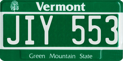 VT license plate JIY553