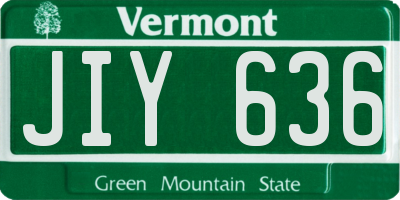 VT license plate JIY636