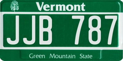 VT license plate JJB787