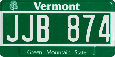VT license plate JJB874