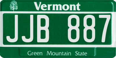 VT license plate JJB887