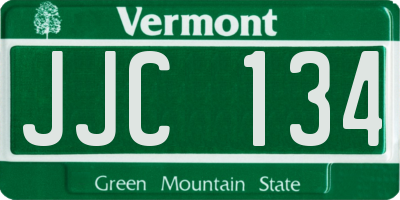 VT license plate JJC134