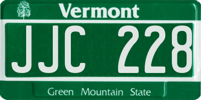VT license plate JJC228