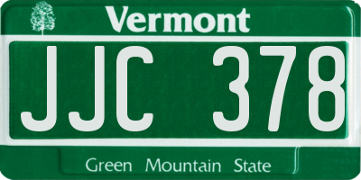 VT license plate JJC378