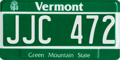 VT license plate JJC472