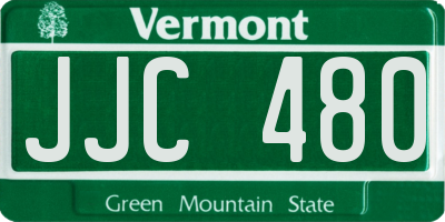 VT license plate JJC480