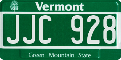 VT license plate JJC928
