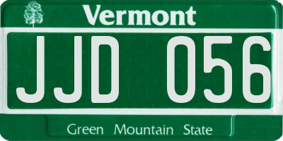 VT license plate JJD056