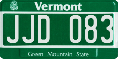VT license plate JJD083