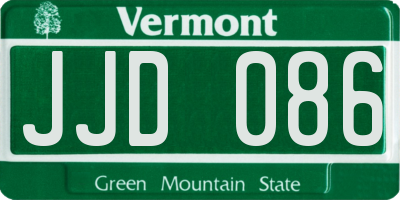 VT license plate JJD086
