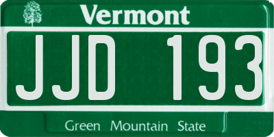 VT license plate JJD193