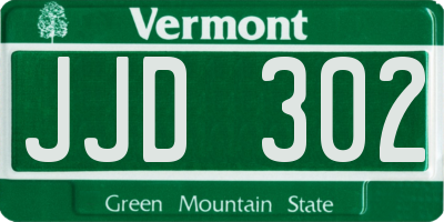 VT license plate JJD302