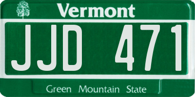 VT license plate JJD471