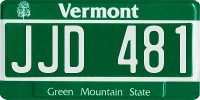 VT license plate JJD481