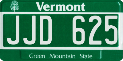 VT license plate JJD625