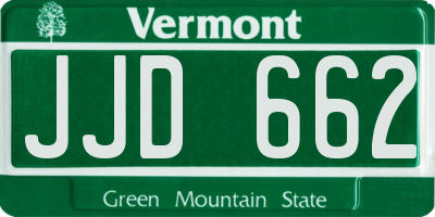 VT license plate JJD662