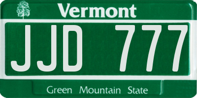 VT license plate JJD777