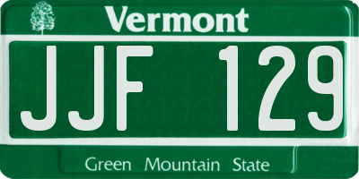 VT license plate JJF129