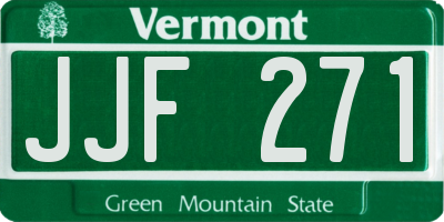 VT license plate JJF271