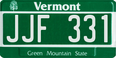 VT license plate JJF331