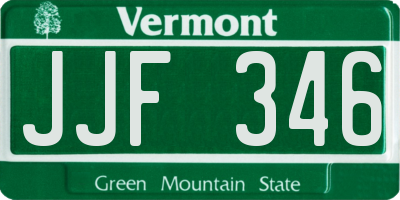 VT license plate JJF346