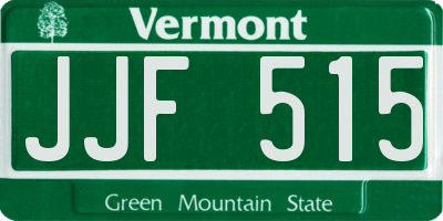 VT license plate JJF515