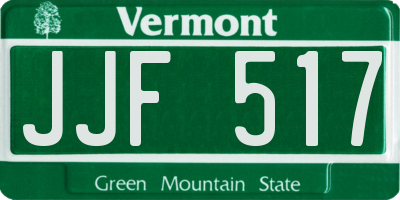 VT license plate JJF517