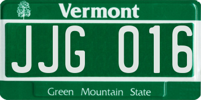 VT license plate JJG016
