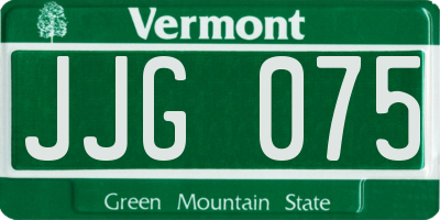 VT license plate JJG075