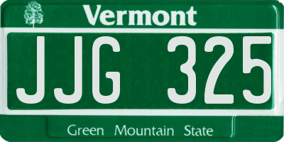 VT license plate JJG325