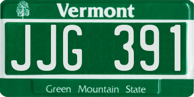 VT license plate JJG391