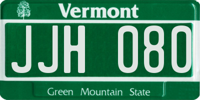 VT license plate JJH080