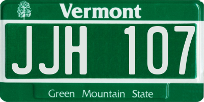 VT license plate JJH107