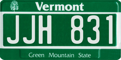 VT license plate JJH831