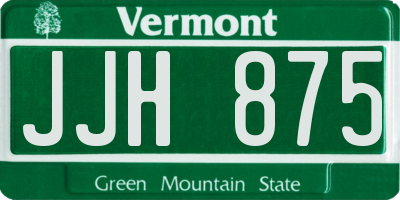 VT license plate JJH875