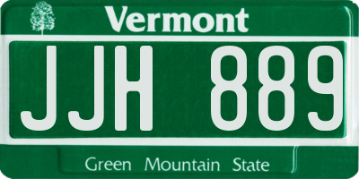 VT license plate JJH889