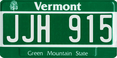 VT license plate JJH915