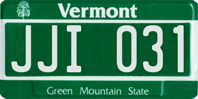 VT license plate JJI031