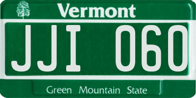 VT license plate JJI060
