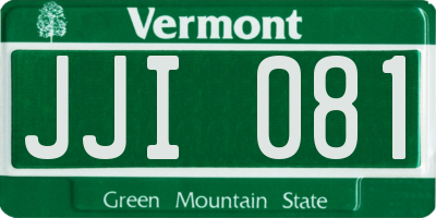 VT license plate JJI081
